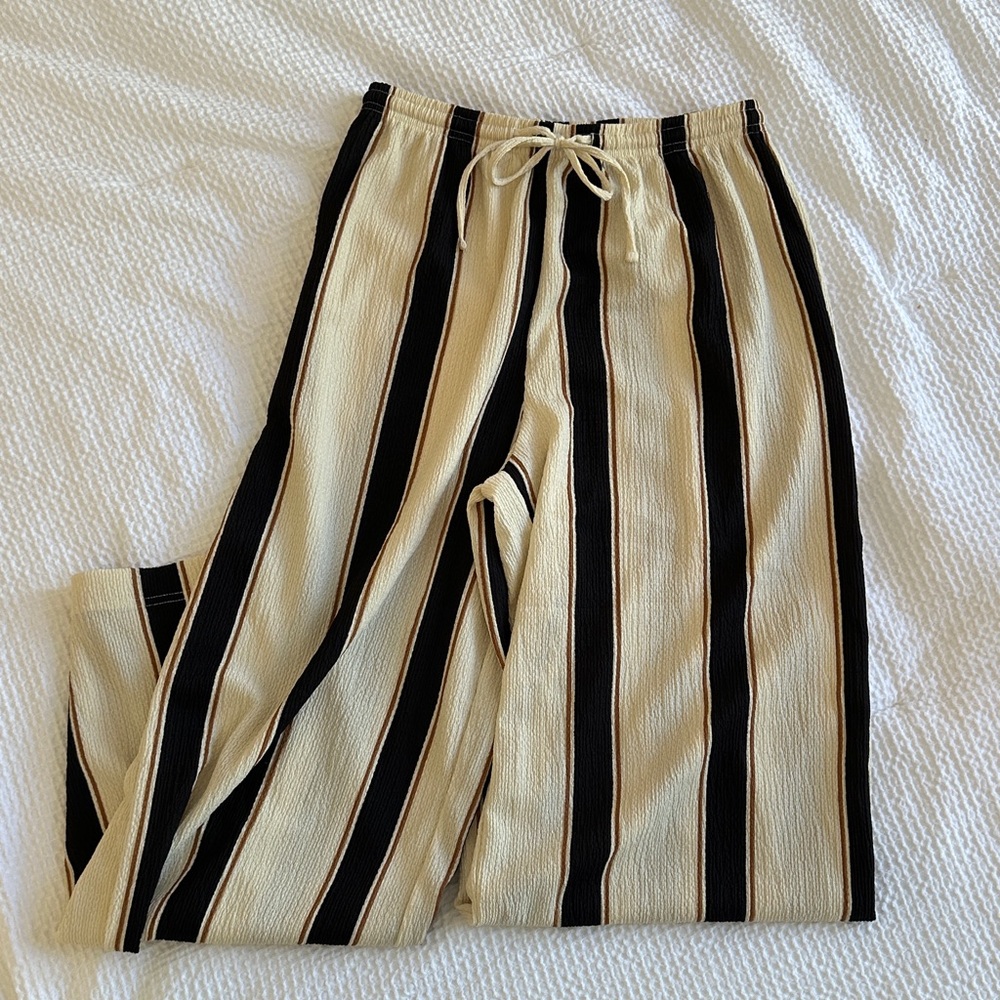 H&M Striped Wide-Leg Pants